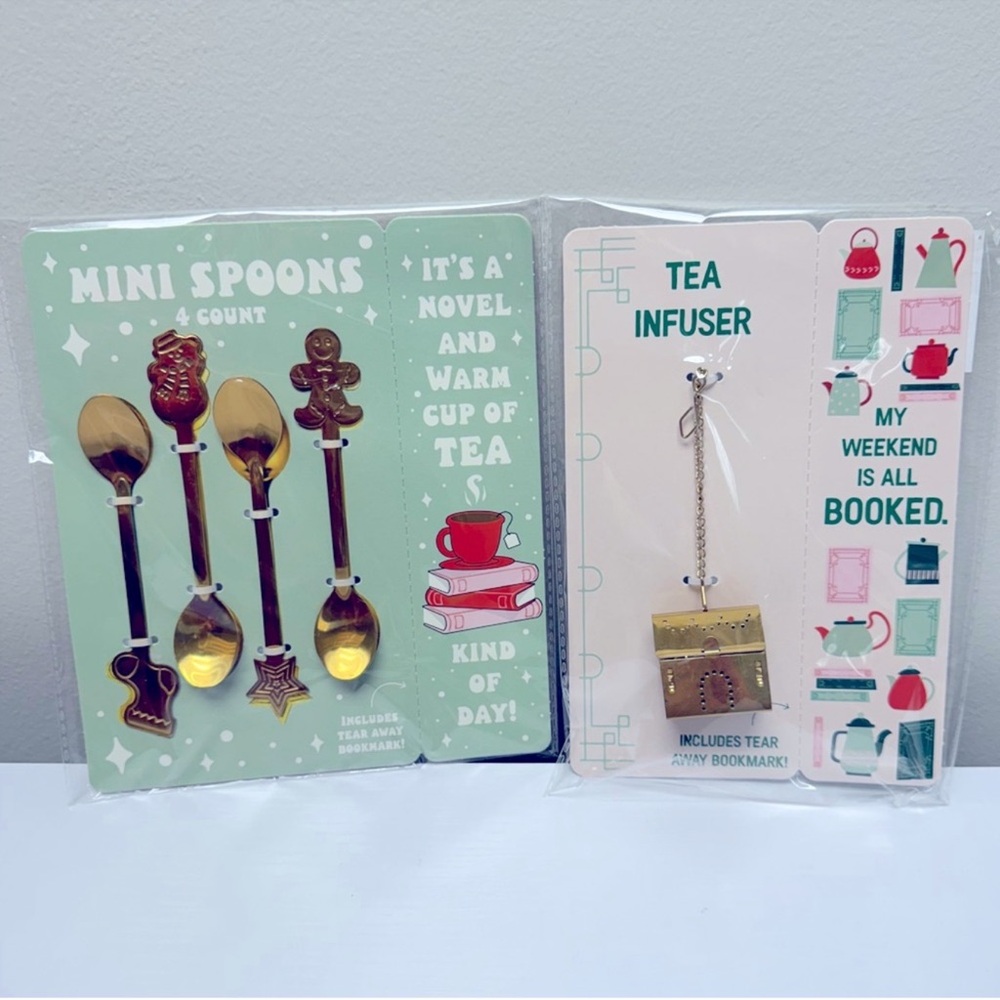 3 for $15 SALE Target Bullseye Set of 4 Holiday Mini Spoons & House Tea Infuser